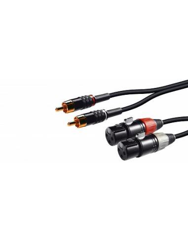CONEXION 2 x RCA MACHO - 2 x XLR HEMBRA 1m