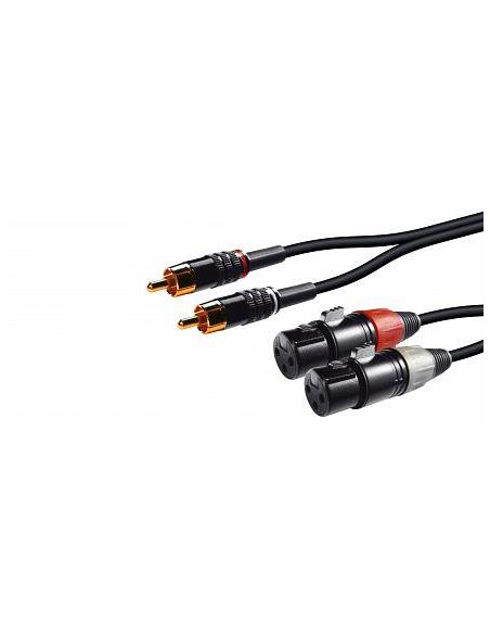 CONEXION 2 x RCA MACHO - 2 x XLR HEMBRA 2m