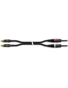 CONEXION 2 x RCA MACHO - 2 x JACK 6,3 MONO 1m