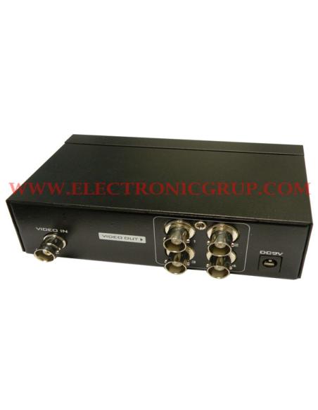 DISTRIBUIDOR 1 ENTRADA VIDEO / 4 SALIDAS VIDEO BNC
