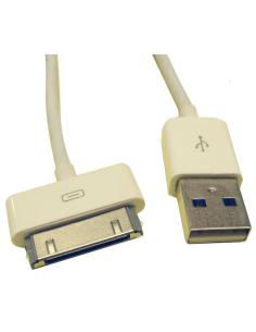 CONEXION USB A MACHO - APPLE 30 pin MACHO 1m