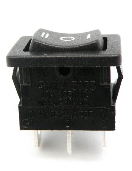 3P SPDT (ON)-OFF-(ON) 250V 6A BOTÃO DE PRESSÃO