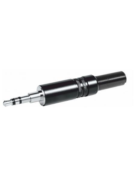 CONECTOR JACK ESTEREO 3,5mm MACHO NEGRO CON STEP