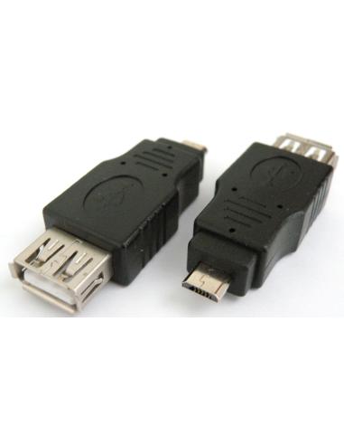 ADAPTADOR USB 2.0 A HEMBRA - MICRO USB 5p MACHO