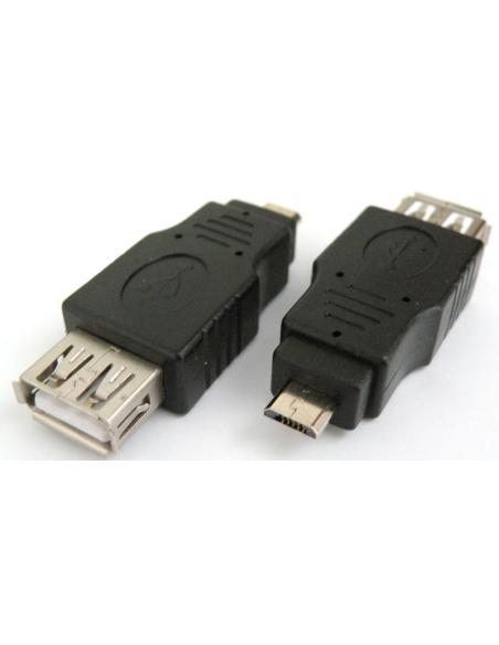 ADAPTADOR USB 2.0 A HEMBRA - MICRO USB 5p MACHO