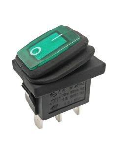 INTERRUPTOR RECTANGULAR ESTANC 250V 6A VERDA