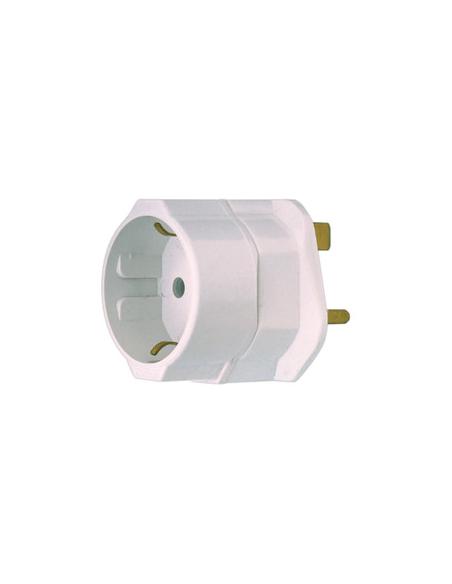 ENGLISCHER STECKER AUF WEIBLICHER SCHUKO-ADAPTER 250V 16A