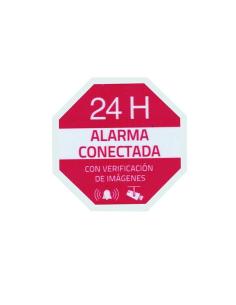 PEGATINA AVISO ALARMA CONECTADA 65x65mm