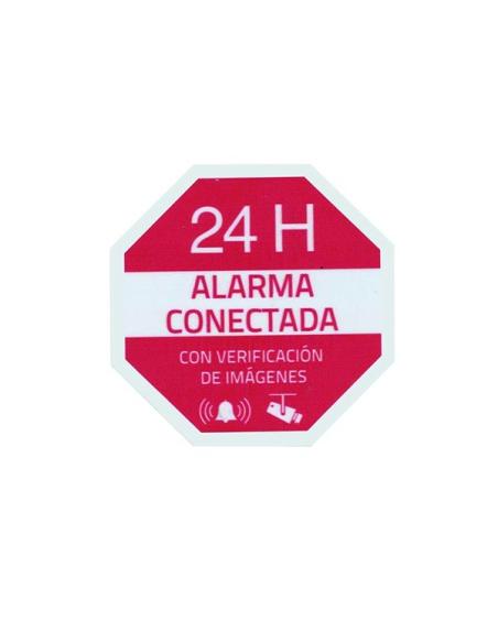 PEGATINA AVISO ALARMA CONECTADA 65x65mm