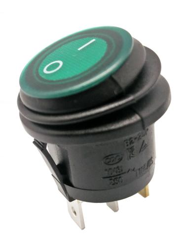 WASSERDICHTER RUNDSCHALTER 3P 250V 6,5A GRÜN