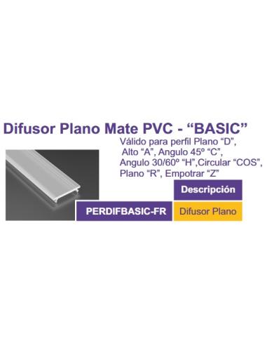 DIFUSOR 2M. PVC MATE PLANO "BÁSICO"