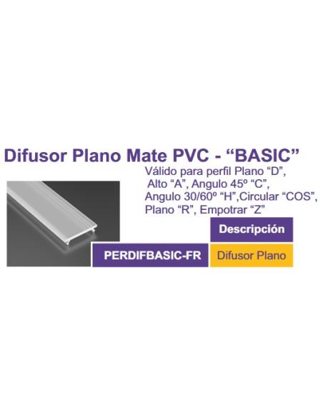 DIFUSOR 2M. PVC MATE PLANO "BÁSICO"