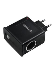 ADAPTADOR DE ENCHUFE A TOMA MECHERO 12V 1A + USB