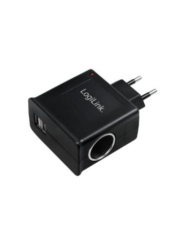 ADAPTADOR DE ENCHUFE A TOMA MECHERO 12V 1A + USB