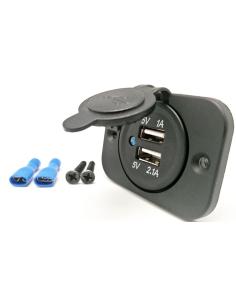 ADAPTADOR 2 x USB C/TAPA IP65 ENTRADA 6-30Vdc