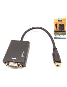 CONVERTIDOR MINI HDMI A VGA+AUDIO 0,22m 720p/1080p