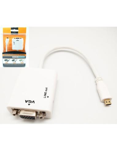 MICROHDMI VERS VGA+CONVERTISSEUR AUDIO 0,22M 720p/1080p