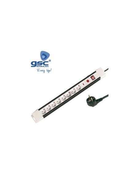 SOCKEL 8 BUCHSEN MIT KABEL + SCHALTER + SCHUTZ