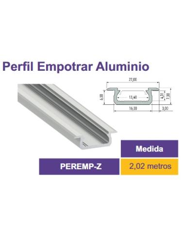 PERFIL ALUMINIO 2m 22x6mm EMPOTRAR PEREMP-Z