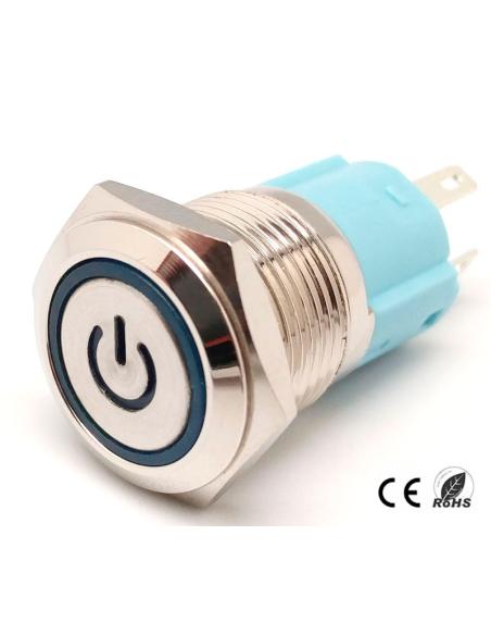 INTERRUPTEUR ANTI-VANDALISME OFF DPST LED 16mm220V