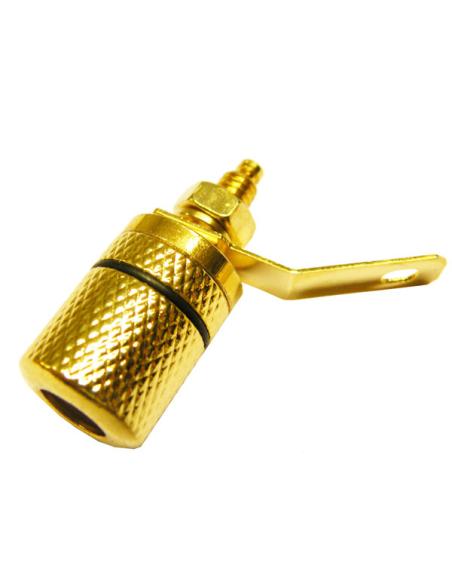 BASE BANANA DO CHASSIS FÊMEA 4mm LINHA PRETA DOURADA