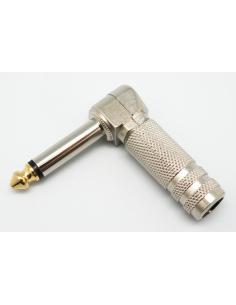 CONNECTOR JACK MONO 6,35mm METALICO ACODADO