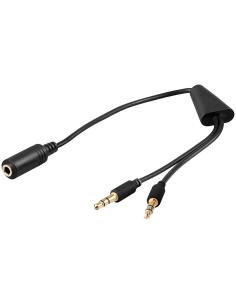 CONEXION JACK 2x3,5mm ST MACHO - 3,5mm 4C HEMBRA