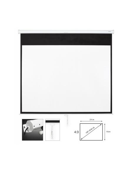 PANTALLA PROYECTOR MANUAL 2,4x1,8m PPMA-43120-BA
