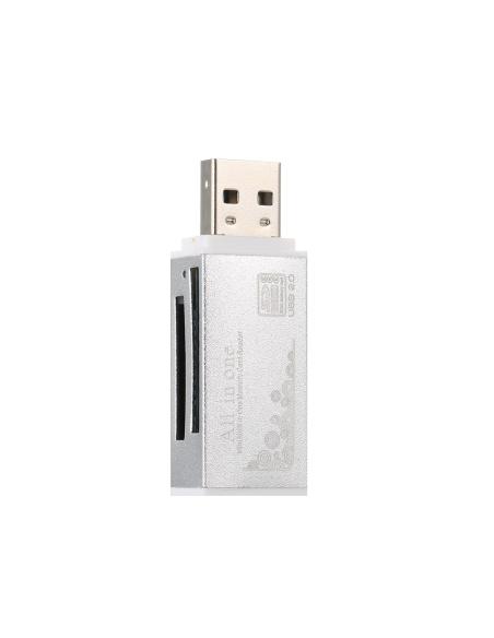 MINI LECTOR DE TARJETAS USB 2.0 MS-TF-SD-M2