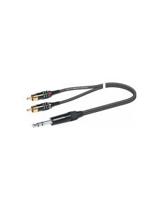 CONEXION 2 x RCA MACHO - JACK 6,3 MACHO ST 3m