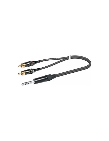 CONEXION 2 x RCA MACHO - JACK 6,3 MACHO ST 3m