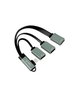 HUB USB-C CON 3 USB 3.0 ANGULADO 90º