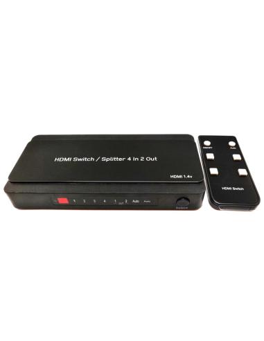 4K HDMI SPLITTER/SWITCH 4 ENTRADAS - 2 SAÍDAS