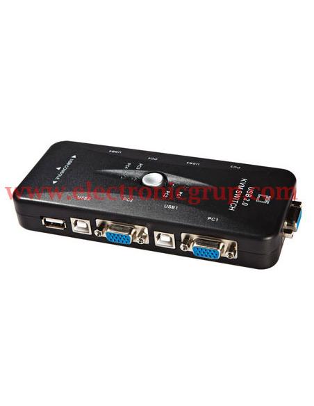 SÉLECTEUR KVM USB+VGA 4 PORTS