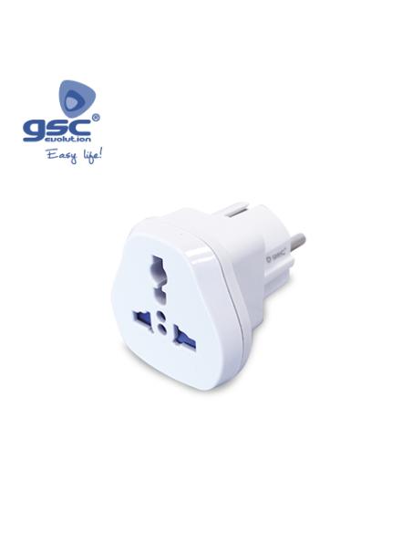 ADAPTATEUR MÂLE SCHUKO VERS UNIVERSEL 250V 16A