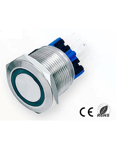 PULSADOR ANTIVANDALICO OFF-(ON) DPST LED 12V ROJO