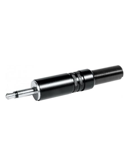 CONECTOR JACK MONO 3,5mm MACHO NEGRO