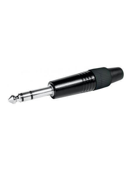 CONECTOR JACK ESTEREO 6,3mm MACHO NEGRO