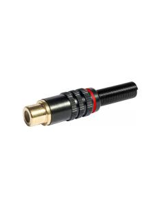 CONECTOR RCA HEMBRA ROJO Ø6,0mm