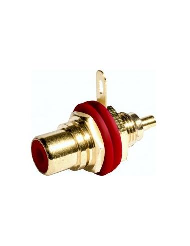 CHÂSSIS ROUGE RCA FEMALE CONNECTOR AVEC ÉCROU