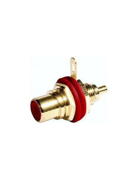 CHÂSSIS ROUGE RCA FEMALE CONNECTOR AVEC ÉCROU