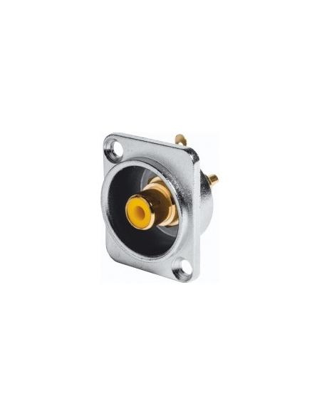 CONECTOR RCA HEMBRA CHASIS AMARILLO CON PLACA
