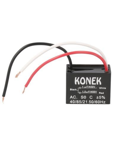 CONDENSADOR DUPLO 1uF+1,5UF 5% 450V COM CABO