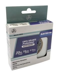 CINTA AISLANTE BLANCA PRO. PVC 19mm 600V 80º C 20m