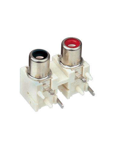 CONECTOR RCA HEMBRA DOBLE C.I. HORIZONTAL