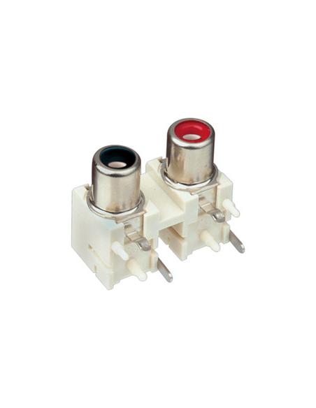 CONECTOR RCA HEMBRA DOBLE C.I. HORIZONTAL