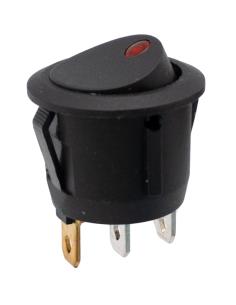 INTERRUPTOR LED 3P BASCULANT NEGRE 250V6A Ø20mm