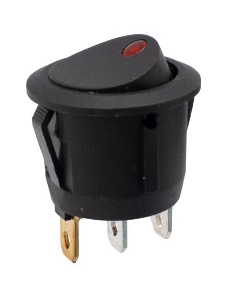 3P ROCKER SCHWARZER LED-SCHALTER 250V6A Ø20mm