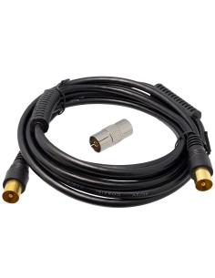 CONEXION ANTENA TV MACHO-MACHO C/ADAPTADOR 1,5m
