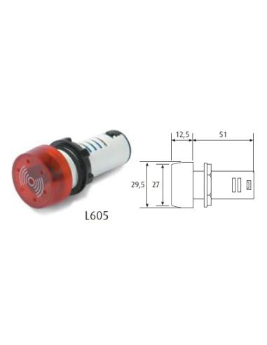 INTERMITTIERENDE SUMMERLEUCHTE 220V AC Ø22mm ROT